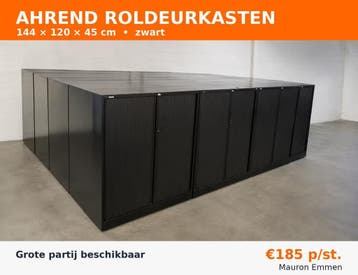 Ahrend dossierkast zwart 144x120x45 cm – kantoor kast, Huis en Inrichting, Gebruikt, 100 tot 150 cm, 100 tot 150 cm, Ophalen of Verzenden