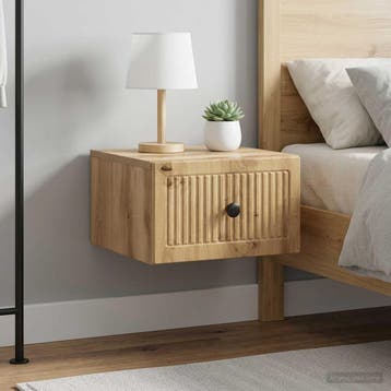 vidaXL Wandbeugel Bedkast 2 st Artisanaal eiken 33 x 34,5 x, Minder dan 45 cm, Verzenden, Nieuw, Minder dan 55 cm