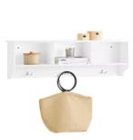 Wandkapstok met Plank – Wit MDF 100 cm Kapstok met 3 Haken, Huis en Inrichting, Kasten | Wandmeubels, Verzenden, Nieuw