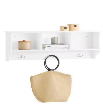 Wandkapstok met Plank – Wit MDF 100 cm Kapstok met 3 Haken, Verzenden, Nieuw