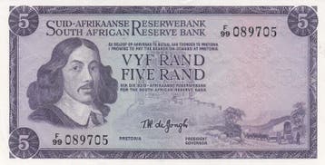 South Africa P 112b 5 Rand Nd 1967-74 Au, Verzenden