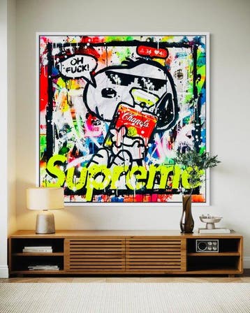Mikko - Snoopy Supreme On Chanel 5 - XL, Antiek en Kunst