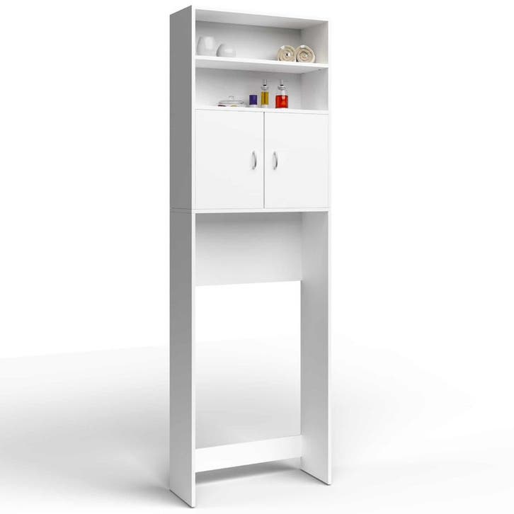 Wasmachinekast Neapel Wit 195x63x20cm (Meubelen, Interieur), Huis en Inrichting, Complete inboedels, Verzenden