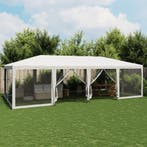 vidaXL Partytent met 12 mesh zijwanden 8x4 m HDPE wit, Verzenden, Nieuw, Partytent
