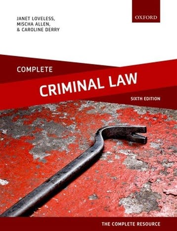 Complete Criminal Law 9780198803270, Zo goed als nieuw