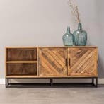 Tv-meubel Mangohout Sabia 140 cm, Verzenden, Nieuw, Overige houtsoorten, Industriële meubels