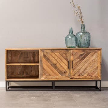 Tv-meubel Mangohout Sabia 140 cm, Verzenden, Nieuw, Overige houtsoorten, Industriële meubels