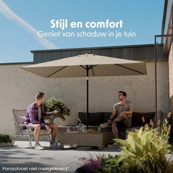 2dekans | LifeGoods Parasol - Tuin - 210x140cm - 30°, Ophalen of Verzenden, Zo goed als nieuw