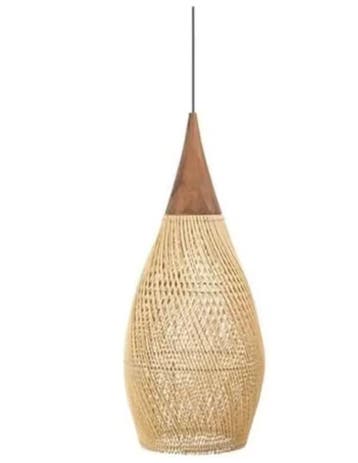 Vintage Rotan Kroonluchter – Hanglamp 25×50 cm Natuurlijk Ri, Huis en Inrichting, Verzenden, Nieuw