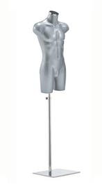 Italiaanse heren torso's in grijs op zware chromen poot, Ophalen of Verzenden