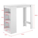 Bartafel met 3 planken 110x50x103 cm wit, Huis en Inrichting, Tafels | Statafels, Verzenden, Nieuw