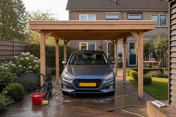 Carport Overkapping met Plat Dak - 500 x 400cm - Bouwpakket, Nieuw