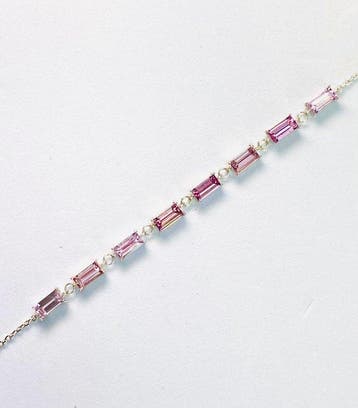 Armband - 14 karaat Witgoud - 3.32ct. tw. Saffier -, Nieuw