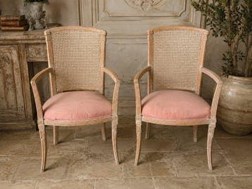 Fauteuil (2) - Hout, Textiel, stro van Wenen - Luigi