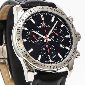 Optima - Swiss Made Chronograph Watch - OSC432-SL-3 - Zonder, Nieuw