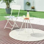 Tuintafel Fosen rond 55xØ42 cm wit [en.casa], Verzenden, Nieuw
