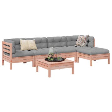 vidaXL 6-delige Loungeset met kussens massief douglas, Verzenden, Nieuw, Loungeset