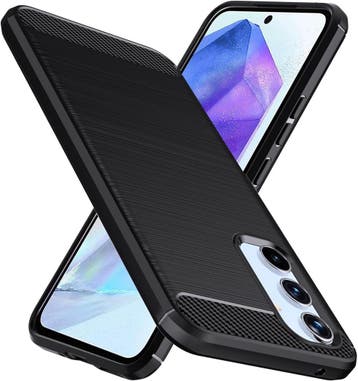 Carbon TPU hoesje Samsung Galaxy A35 zwart, Verzenden, Nieuw