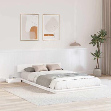 vidaXL Bedframe Wit 120 x 190 cm Hout, Verzenden, Wit, Nieuw, Twijfelaar