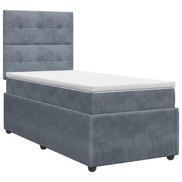 vidaXL Boxspringbed met matras Donkergrijs 80 x 200 cm, Verzenden, Nieuw, Stof