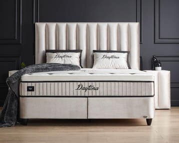 Opberg Boxspring Daytona – Beige, Verzenden, Nieuw, Beige, Modern