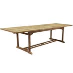 Rechthoekig 2 x uitschuifbare dining tuintafel, Tuin en Terras, Tuintafels, Ophalen of Verzenden, Nieuw, Teakhout