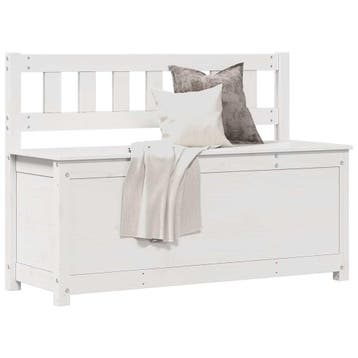 vidaXL Bankje 110x41x76,5 cm massief grenenhout wit, Verzenden, Nieuw, Hout, Minder dan 150 cm