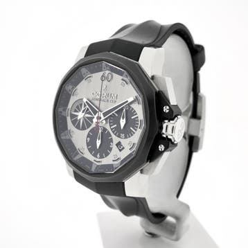 Corum Admirals Cup Challenger Chronograph 753.671.98; Li..., Overige merken, Leer, Polshorloge, Ophalen of Verzenden
