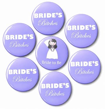 Button set Bride to Be en Brides Bitches lila, Ophalen of Verzenden, Nieuw, Paars, Accessoires
