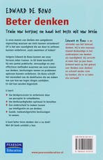 Beter denken 9789043015110 E. de Bono, Verzenden, Zo goed als nieuw, E. de Bono