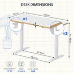 Zit sta bureau - Elektrisch - Verstelbaar - 110x52 cm - Wit, Verzenden, Zo goed als nieuw