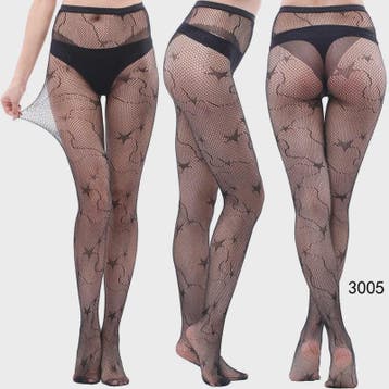Dames Visnet Panty's met Jacquard Weefsel - Gothic Kant & Sp, Kleding | Dames, Verzenden, Nieuw