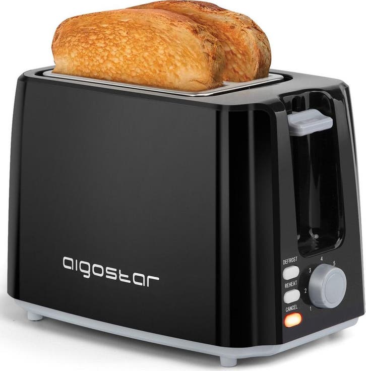 Broodrooster - Toaster - 2 sleuven - 750W - Zwart, Witgoed en Apparatuur, Broodroosters, Zo goed als nieuw, Verzenden
