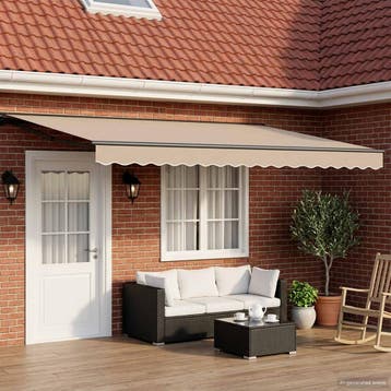 vidaXL Elektrisch Uittrekbaar Zonnescherm Beige en Antraciet, Verzenden, Nieuw