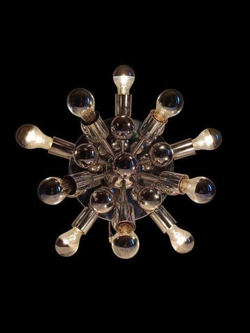 Wandlamp - gechromeerd staal, Plastic - Sputnik wandlamp, Antiek en Kunst