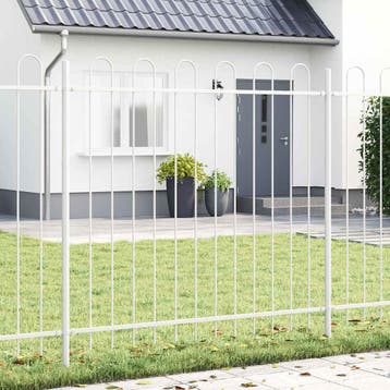 vidaXL Tuinhek BOXTEL Wit, Verzenden, Nieuw, IJzer