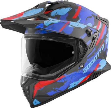 Bogotto FG-601 Sniper Zwart Rood Blauw Fiberglas Enduro Helm, Motoren, Kleding | Motorhelmen, XXL, Nieuw met kaartje, Overige merken