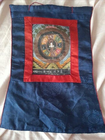 Tsagli / mini Thangka van traditionele vervaardiging - 20e