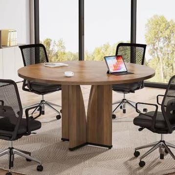 Compacte vergadertafel rond – ideaal voor overleg, Computers en Software, Laptoptafels, Verzenden, Nieuw