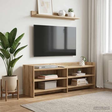 vidaXL TV-kast 135 x 33 x 47 cm Artisanaal eiken Bewerkt, Minder dan 50 cm, Verzenden, Nieuw, Minder dan 100 cm