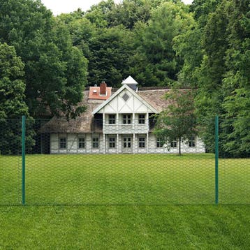 vidaXL Draadgaashek met palen 25x0,5 m staal groen, Verzenden, Nieuw, IJzer