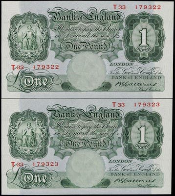 Groot-Brittannië. - 2 x 1 Pound ND (1928-48) - Pick 363b -