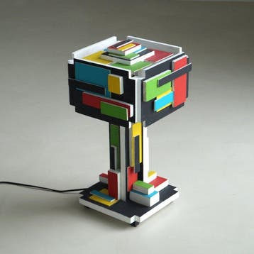 Tafellamp - Hout - Geïnspireerd door De Stijl.