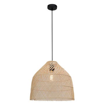 Rotan hanglamp bruin, Marcia, Ophalen of Verzenden, Nieuw, Metaal, Japandi