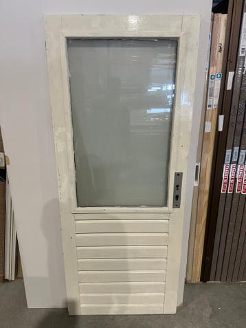 Hardhouten achterdeur met blank isolatieglas 82,5x201,5 cm, Doe-het-zelf en Verbouw, Deuren en Horren, Ophalen of Verzenden, Nieuw