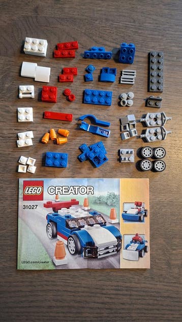 LEGO Creator Blauwe Racer 31027, Zo goed als nieuw, Complete set, Lego, Creator