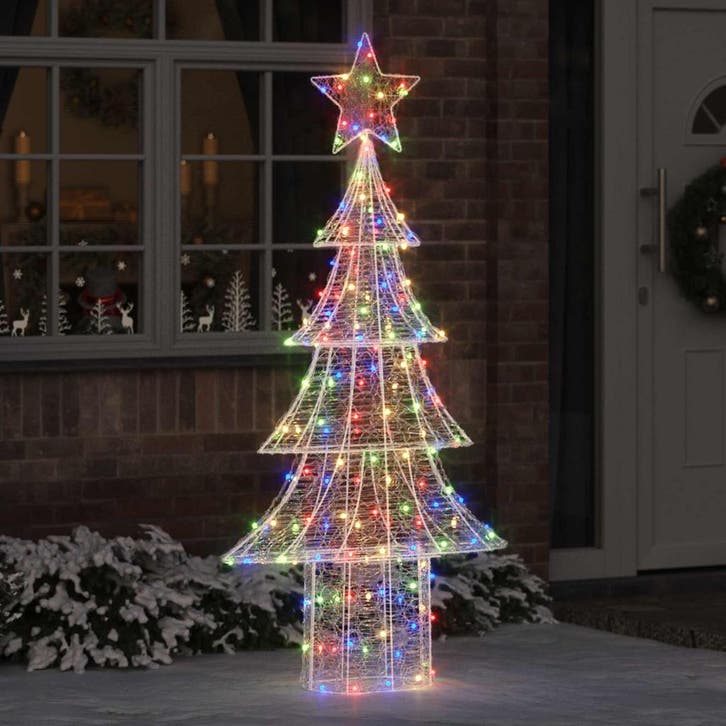 vidaXL Kerstboom met 240 LED Multikleur 180 cm Acryl, Diversen, Kerst, Nieuw, Verzenden