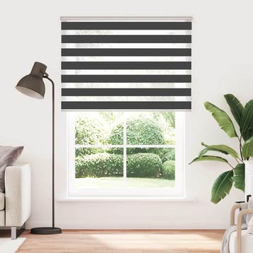 vidaXL Zebra rolgordijn 165x230 cm stofbreedte 160,9 cm, Verzenden, Nieuw, Zwart