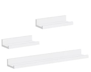 Set van 3 Zwevende Wandplanken – MDF Wit Wandrek Opslag, Verzenden, Nieuw