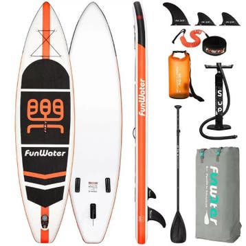 Sup Board - Opblaasbaar Paddle Board - 110 kg - Zwart/Wit/Or, Verzenden, Zo goed als nieuw